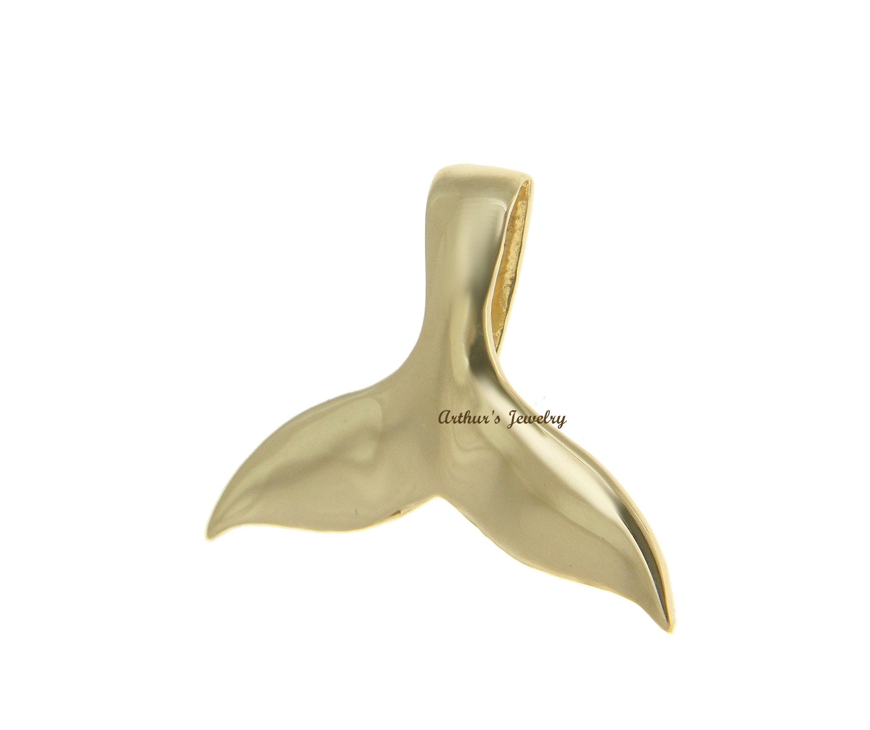 年末SALE❤新品 14K Yellow Gold 3-D Polished Whale Tail Pendant