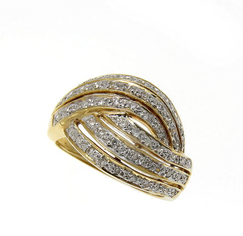 0.45CTW GENUINE DIAMOND COCKTAIL RING IN SOLID 14K YELLOW GOLD