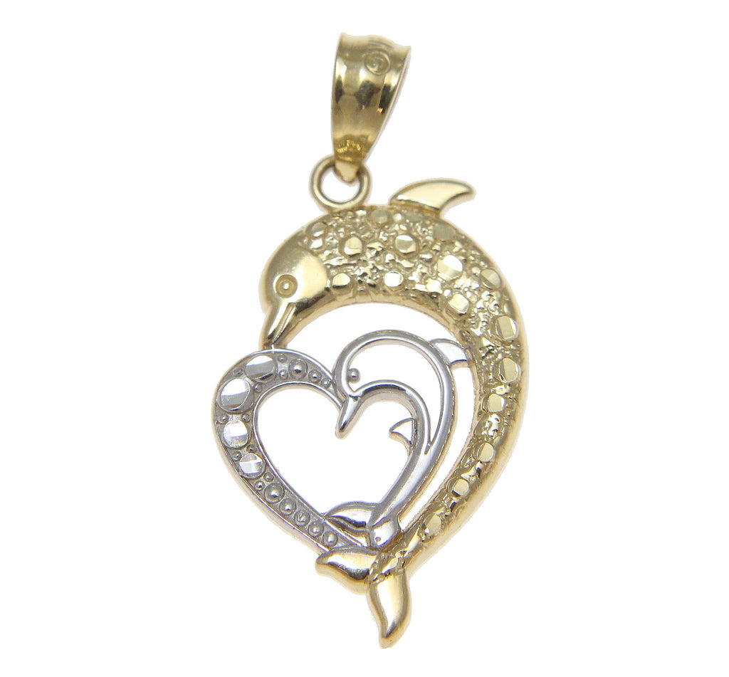 Heart with Diamond 14K Gold Charm