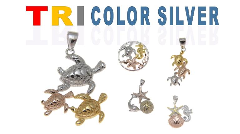 Hawaiian TriColor Silver Jewelry